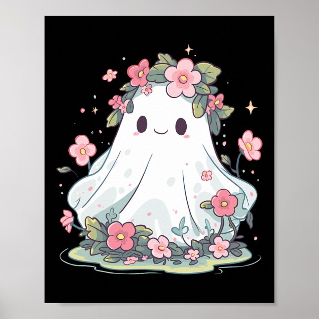 Affiche Costume Fleur Fantôme Halloween Femmes Filles Hall (Devant)