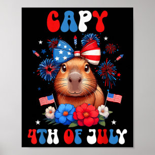 Affiche Costume floral patriotique Capy 4 juillet Capybara