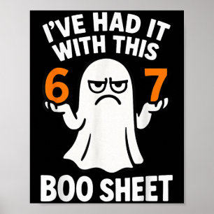 Affiche Costume Halloween 67 Meme 6 7 Drôle Boo Sheet Six