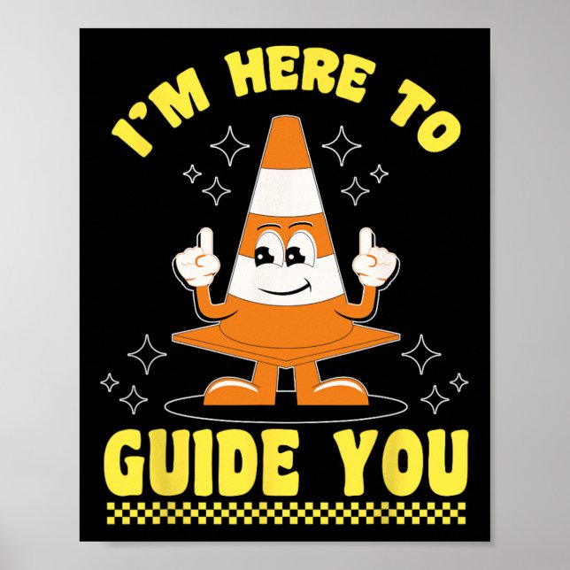 Affiche Costume Halloween Cône de la circulation Je suis i (Devant)