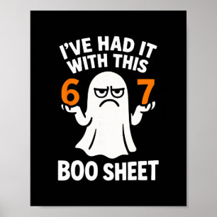 Affiche Costume Halloween Mème 67 Six 7 Drôle Feuille de B