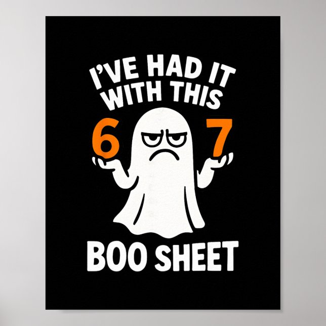 Affiche Costume Halloween Mème 67 Six 7 Drôle Feuille de B (Devant)
