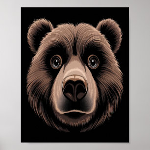 Affiche Costume Halloween Visage de l'ours Brown Ours Anim