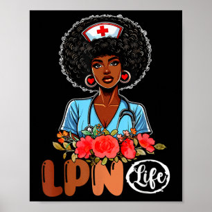 Affiche Costume Lpn Life Infirmière Fière Noire Mois A