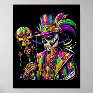 Affiche Costume mardi gras crâne de sucre carnaval La Nouv