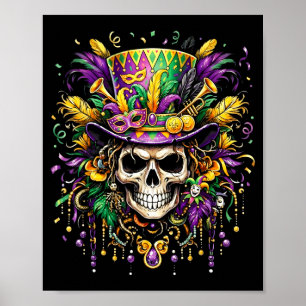Affiche Costume Mardi gras crâne de sucre carnaval La Nouv