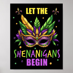 Affiche Costume Mardi Gras Laissez Les Shenanigans Commenc
