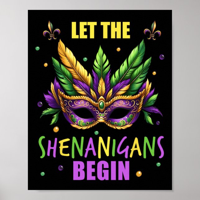 Affiche Costume Mardi Gras Laissez Les Shenanigans Commenc (Devant)