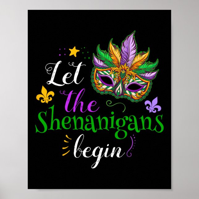 Affiche Costume Mardi Gras Laissez Les Shenanigans Commenc (Devant)