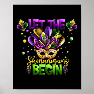 Affiche Costume Mardi Gras Laissez Les Shenanigans Commenc
