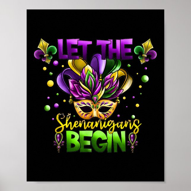 Affiche Costume Mardi Gras Laissez Les Shenanigans Commenc (Devant)