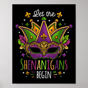 Affiche Costume Mardi Gras Laissez Les Shenanigans Commenc