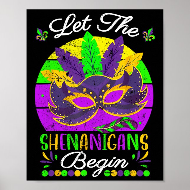 Affiche Costume Mardi Gras Laissez Les Shenanigans Commenc (Devant)
