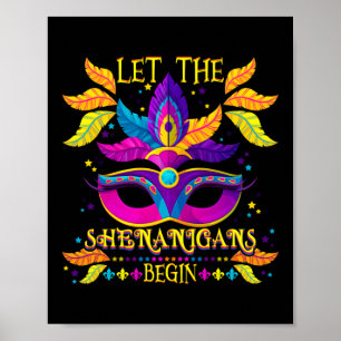Affiche Costume Mardi Gras Laissez Les Shenanigans Commenc