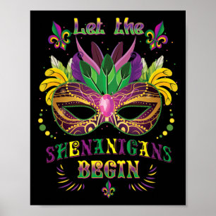 Affiche Costume Mardi Gras Masque Laisser Les Shenanigans