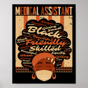 Affiche Costume Médical Instantané Femme Afro Fière Histoi