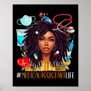 Affiche Costume Médicale Istant Afro Femme Fier Junetdix