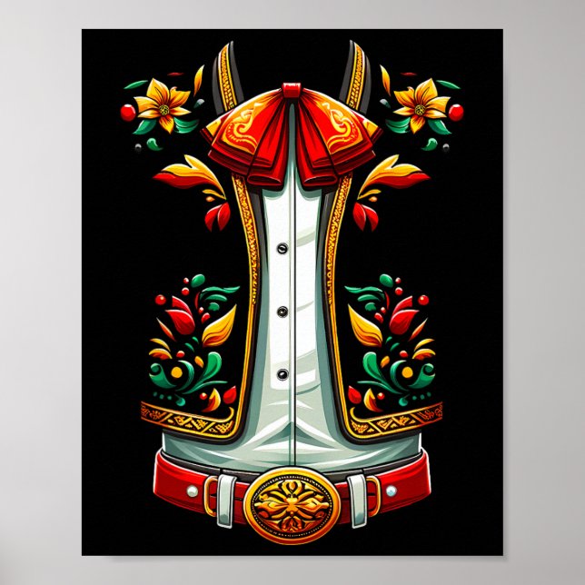 Affiche Costume Mexicain Pour Cinco De Mayo Mariachi Charr (Devant)