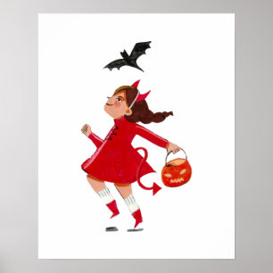Affiche Costume mignon d'Halloween pour enfants défilé de