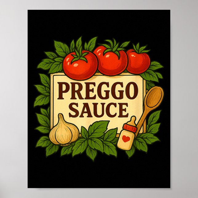 Affiche Costume Sauce Preggo Annonce de Grossesse Drôle  (Devant)