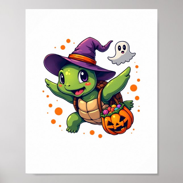 Affiche Costume Tortue Halloween Tortue Hommes Femmes Enfa (Devant)