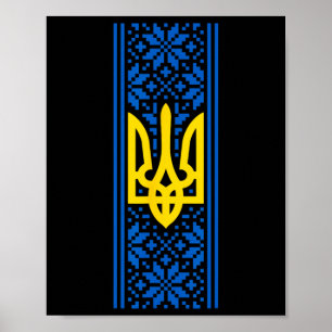 Affiche Costume Trident Ukraine Vyshyvanka Président Zelen
