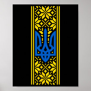 Affiche Costume Trident Vyshyvanka Ukraine Président Zelen