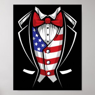 Affiche Costume Usa Smoking Patriotique 4 Juillet Drapeau 
