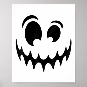 Affiche Costume Visage Citrouille Fantôme Drôle Halloween 