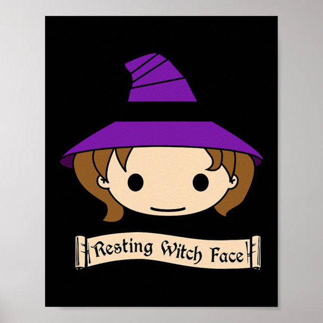 Affiche Costume visage Sorcière de repos Halloween (Devant)