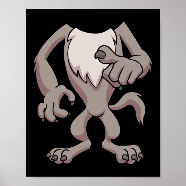 Affiche Costume Wolf Pour Halloween Loup-Occidental Cospla (Devant)