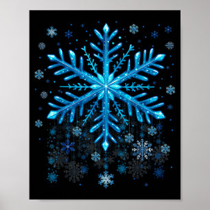 Affiche Costumes de Noël flocon de neige bleu hiver Xmas h