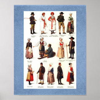 Affiche Costumes folkloriques nationaux de Suède
