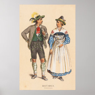 Affiche Costumes ruraux allemands - Bavière Schliersee