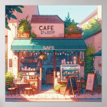 Cosy Anime Cafe Art