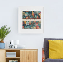 Cosy Hygge Village Nordic Folk Art, personnalisé