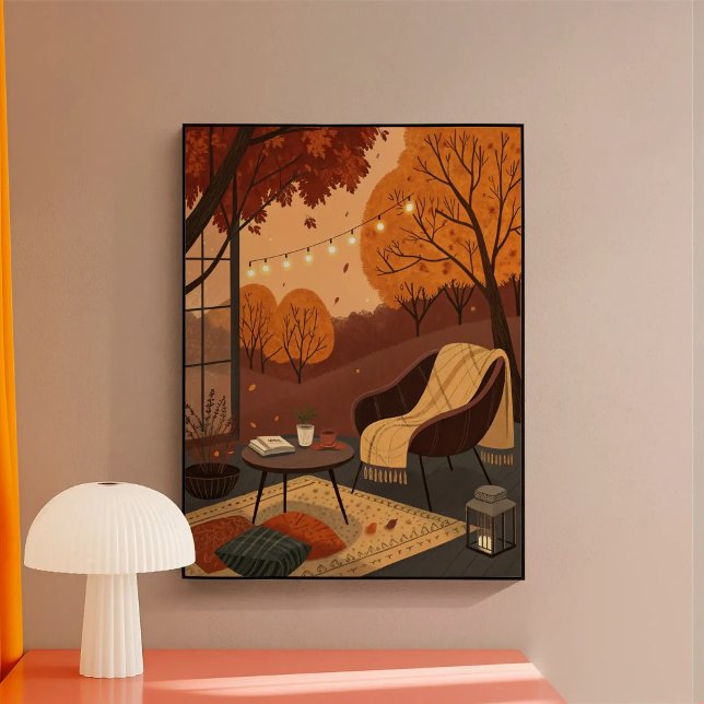 Affiche Cosy Nook d'automne : Une scène de porche tranquil (Créateur téléchargé)