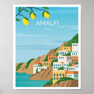 Affiche Côte amalfitaine Italie