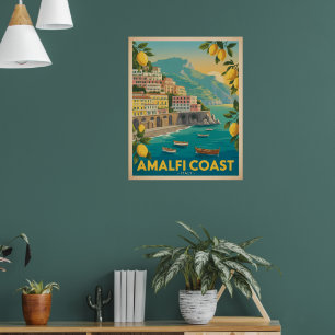 Affiche Côte Amalfitaine Italie Voyage Vintage