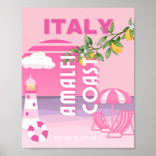 Affiche Côte amalfitaine, Voyage Prépa, Rose