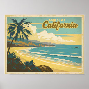 Affiche Côte Californie Vintage