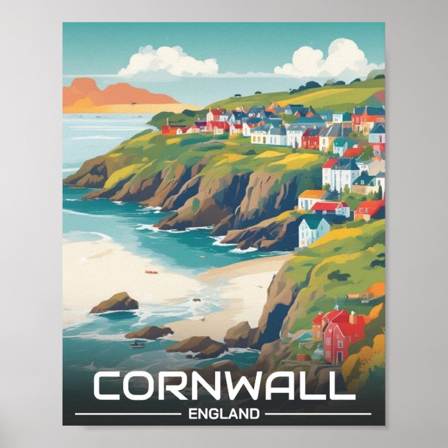 Affiche Côte cornwall du comté de Cornwall Angleterre (Devant)
