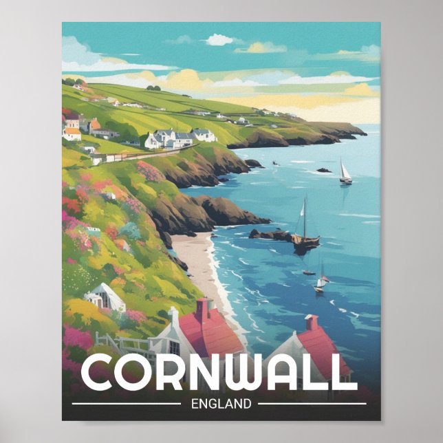 Affiche Côte cornwall du comté de Cornwall Angleterre (Devant)