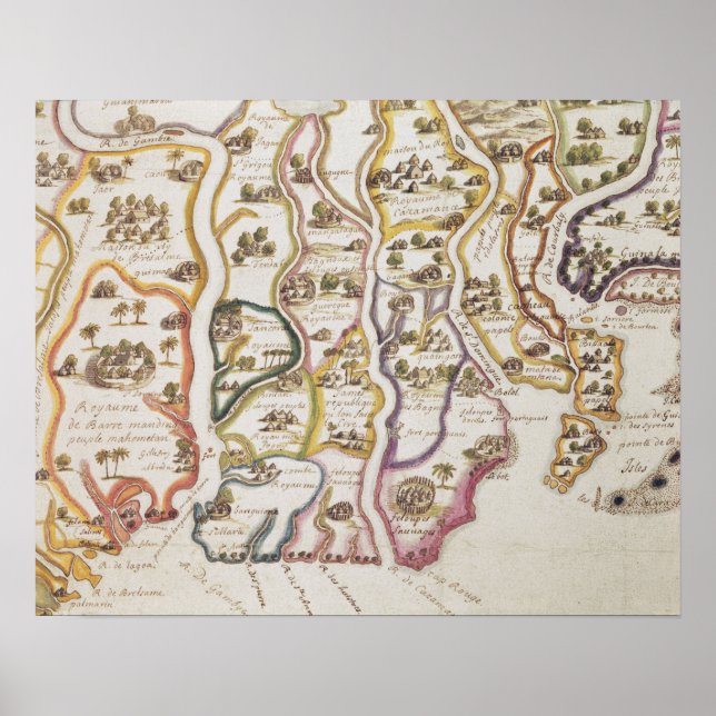 Affiche Côte d'Afrique et fleuve Gambie | 1622 (Devant)
