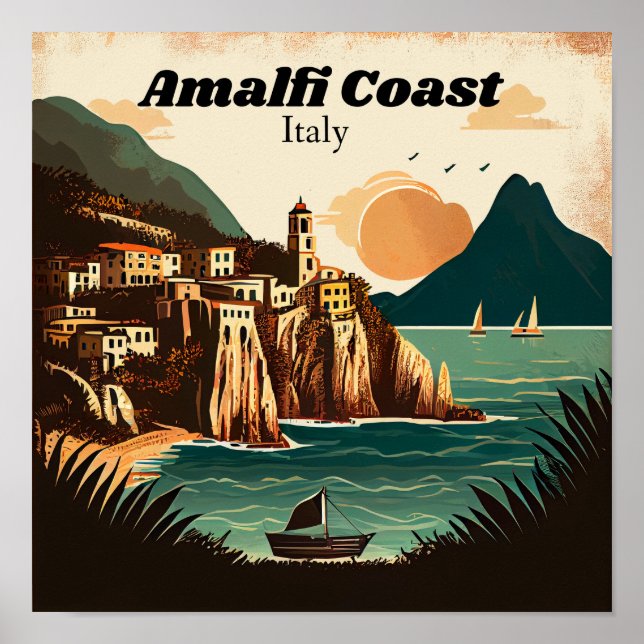 Affiche Côte d'Amalfi Vintage (Devant)