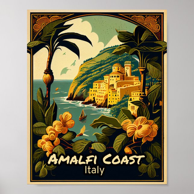 Affiche Côte d'Amalfi Vintage (Devant)