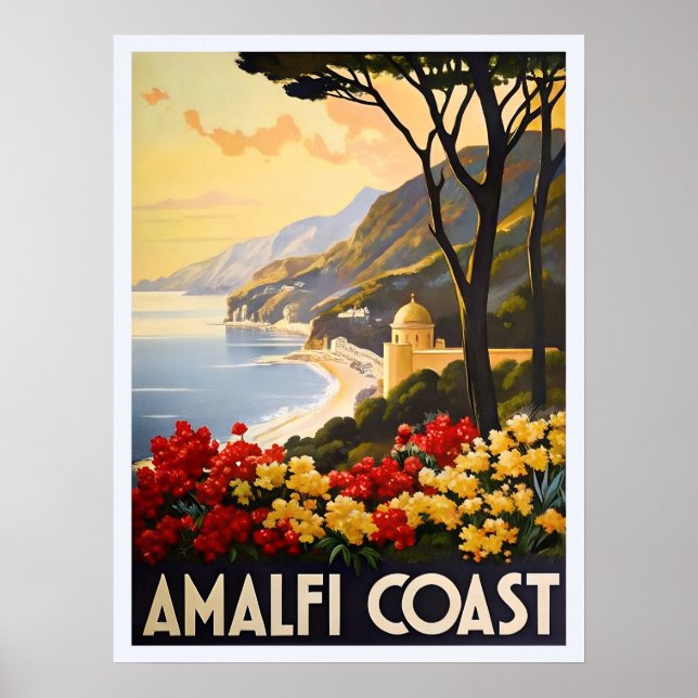Affiche Côte d'Amalfi - Vues époustouflantes sur la côte i (Devant)