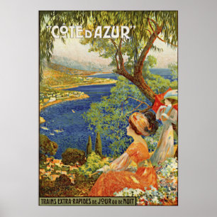 Affiche Côte d'Azur vintage