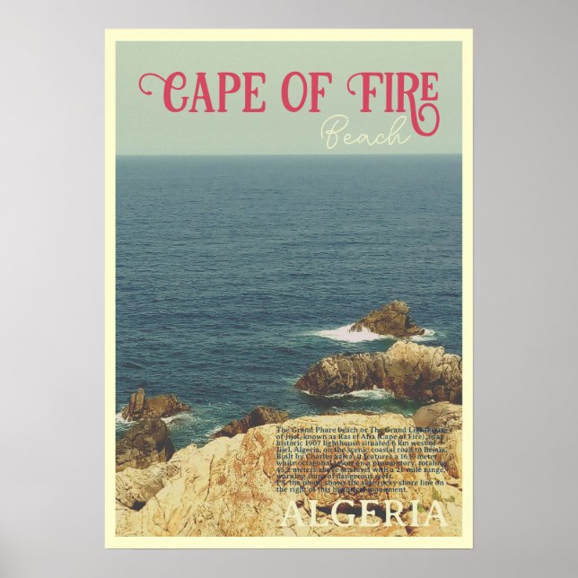 Affiche Côte de la plage du Cap de Feu Jijel, Algérie (Devant)