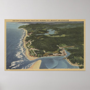 Affiche Côte de l'Orégon - baie de Siletz, Taft, Nelscott